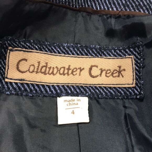 👠Coldwater Creek embroidered navy jacket.   Size 4 - Picture 7 of 8